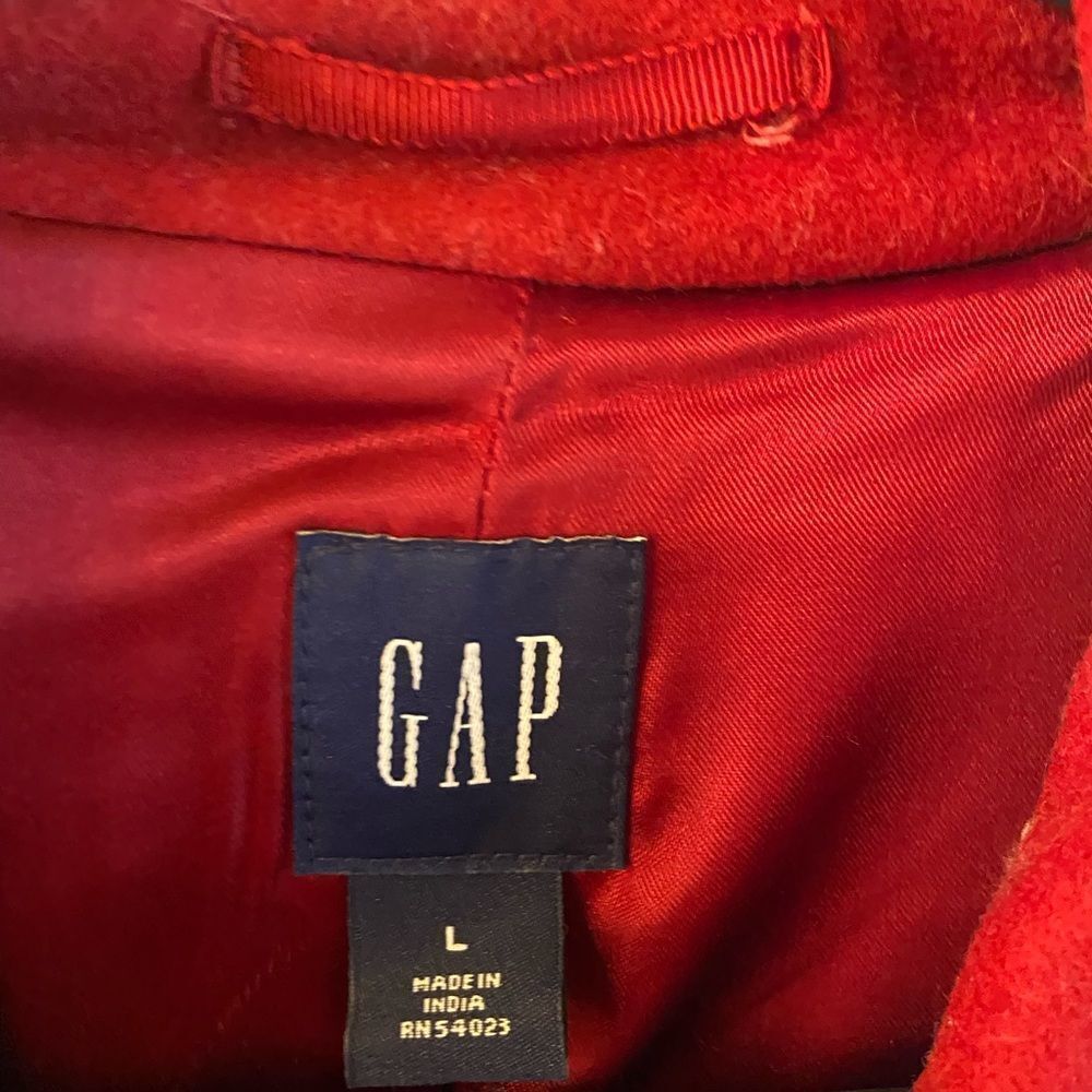 Gap Pea Coat With Toggle Buttons Large Red Wool - image 5